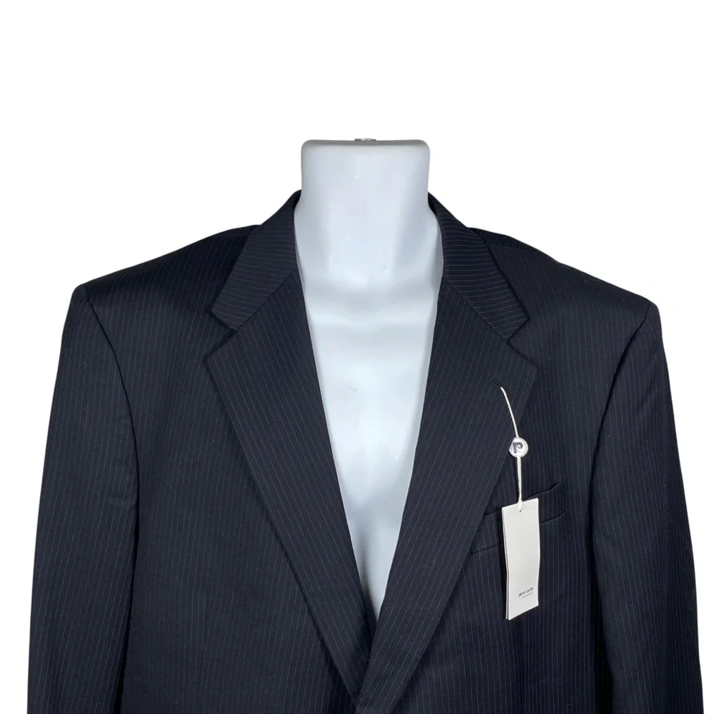Pierre Cardin Pinstripe 2 Button Blazer Suit Coat Mens Size 46R Worsted Wool